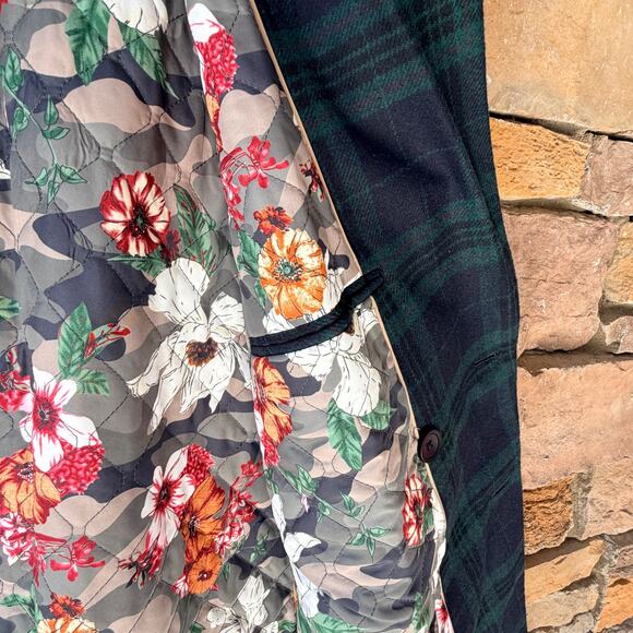 PAISLEY & GRAY XL WOOL TARTAN PLAID NAVY GREEN DOUBLE BREASTED LONG Men OVERCOAT - Picture 10 of 14